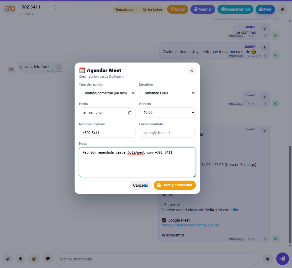 Booking y Google Meet