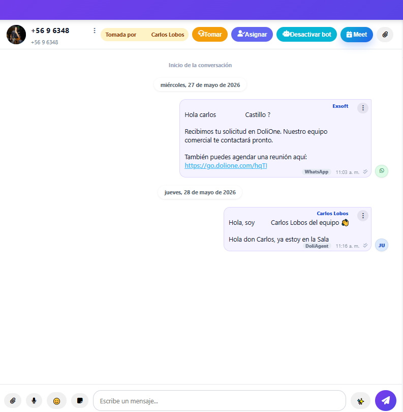 Mensajes automáticos para bienvenida, confirmaciones, pedidos, notificaciones y cobranza.